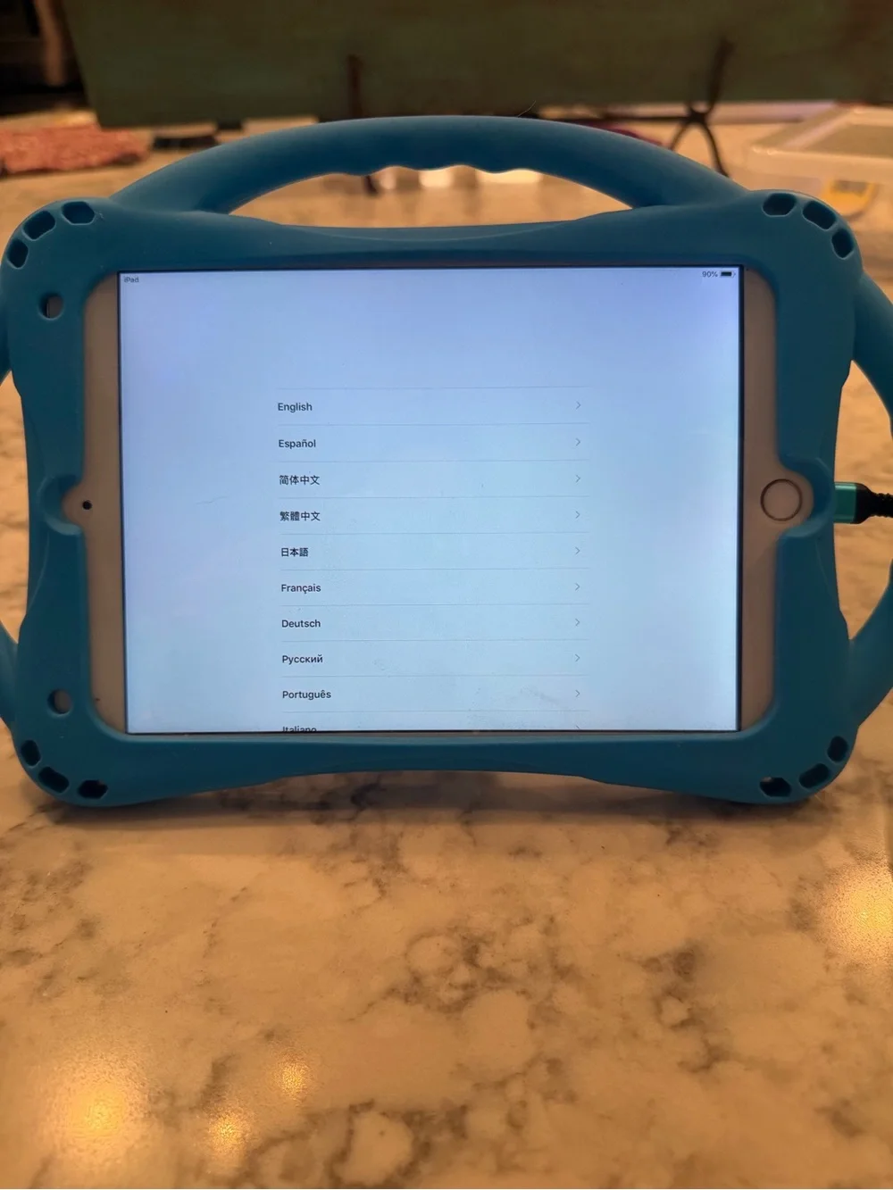 Apple iPad Mini Series 3 with Kids Tablet Case in Bright Blue with Carry Handles
